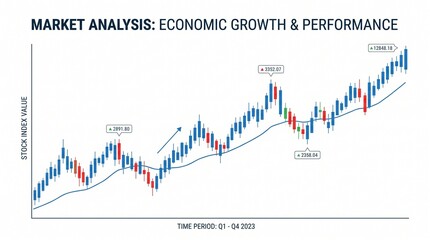 Obraz premium Financial stock market candlestick chart showing economic growth and positive trade performance trends