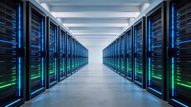 server room with rows of data servers