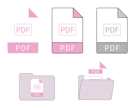 Pink PDF document file and folder data management set