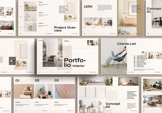 Minimal Interior Portfolio Design Presentation Template