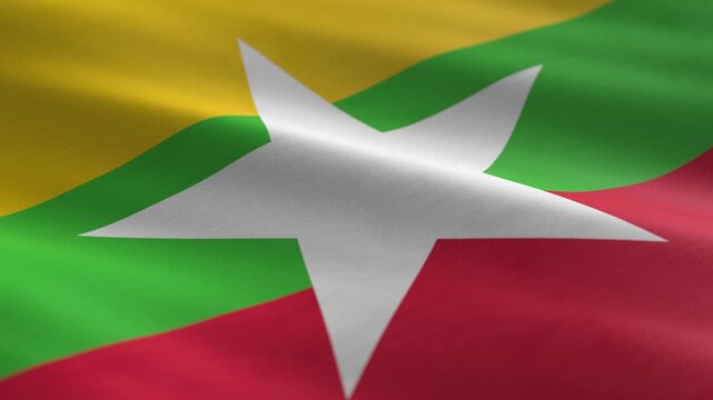 Myanmar - waving flag loop