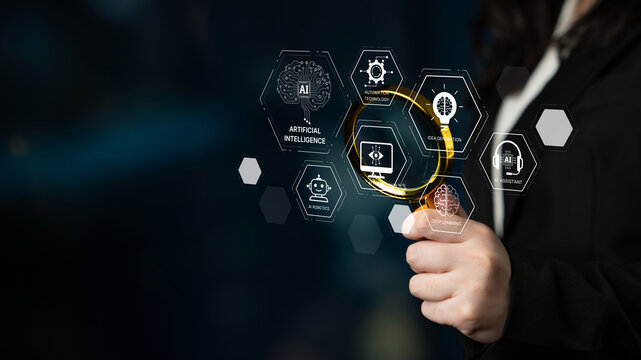 AI learning system involves deep learning, supervised machine learning, and natural language processing. AI learning diagram shows how AI advances learn in automation and data processing. Spline