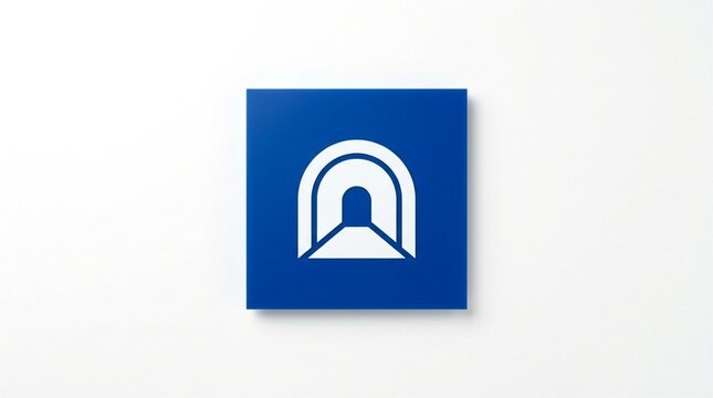 Professional safety icon indicating a tunnel entrance for transportation awareness.
