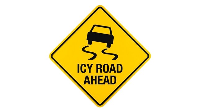 Modern safety icon for slippery icy conditions and winter driving hazards.