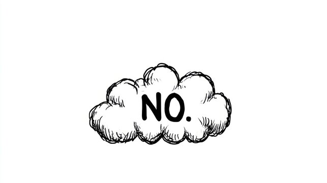 Hand drawn cloud with no text on transparent background