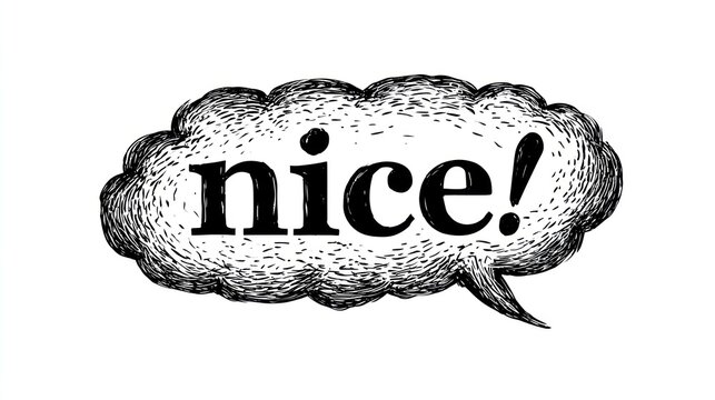 Hand drawn speech bubble with nice text and transparent background