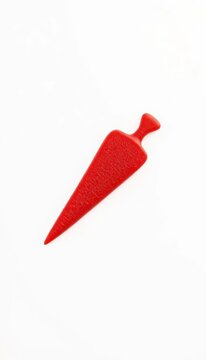 Vibrant red carrot icon against pure white backdrop, white, simple