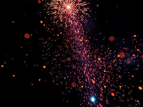 Vibrant sparks dance across dark canvas, swirling in geometric patterns, swirling, pyrotechnic