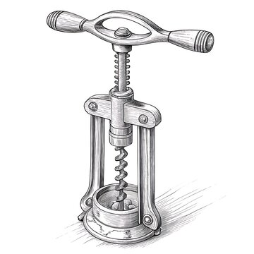 Vintage-style hand cranked citrus juicer in black and white