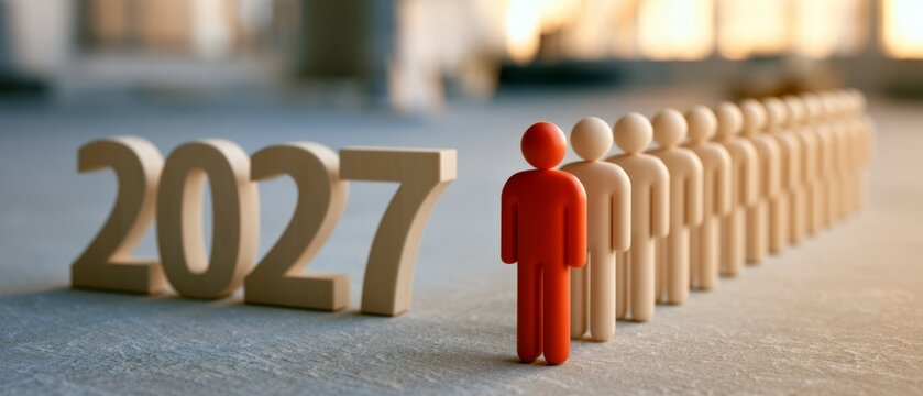 2027 Workforce Planning Concept With Employee Figures, Hiring Strategy, Talent Management and Future Labor Market Outlook
