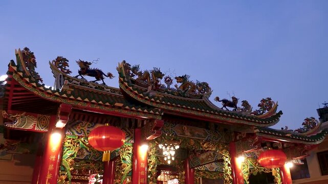 Chinese Temple at Chinatown Bangkok at Night