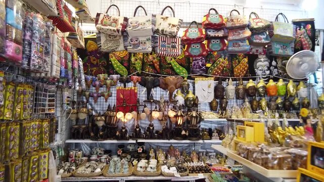 Many Kinds of Thai Souvenir Display at Shop