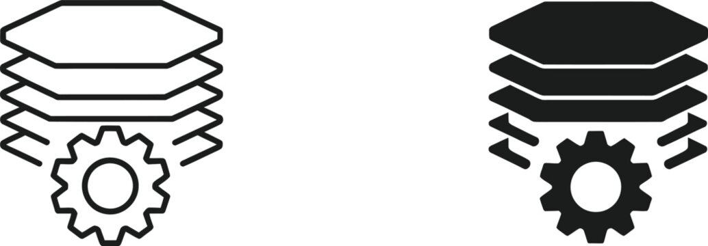 Content Management System Automation Icon for Mobile and Web UI, Digital Workflow, Software, and Business Applications