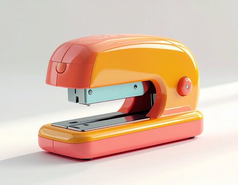 3d cute plastic stapler, simple compact body bright color