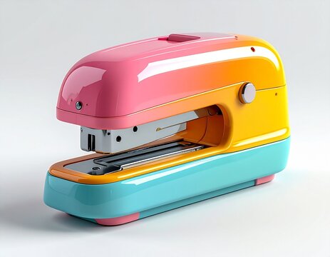 3d cute plastic stapler, simple compact body bright color