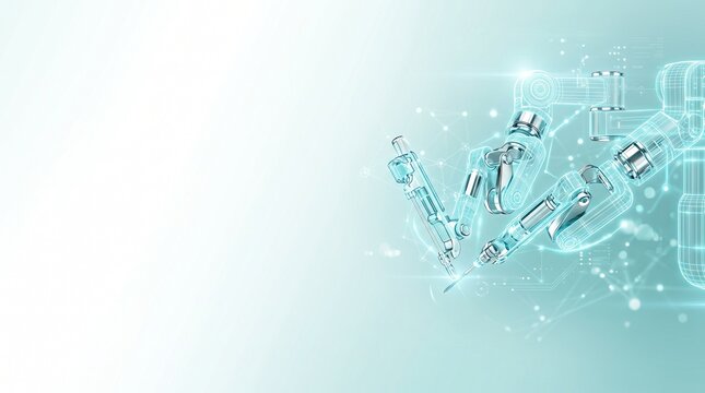 Minimalist Modern Robotic Surgery and Medical Automation Background