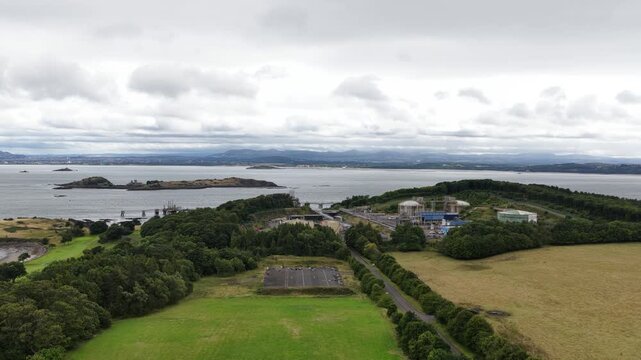 Aerial View of Braefoot Bay Marine Gas Terminal in Fife Scotland