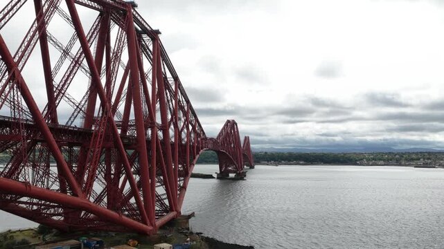 Forth bridge crossing the firth of forth near edinburgh in scotland