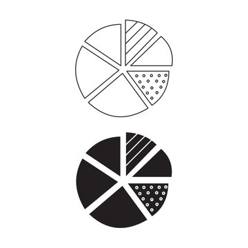 Pie chart data analysis and business infographic icon set