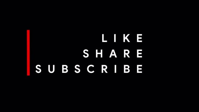 Like Share Subscribe Animation, Social Media Call to Action, YouTube Engagement Text, Video End Screen Graphic, Like Share Subscribe Prompt, Content Creator Outro