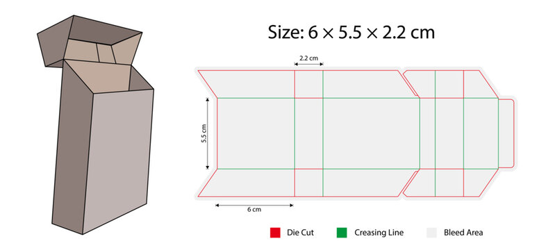 Cigarette Packaging Box Design &ndash; Die Cut Dieline Template