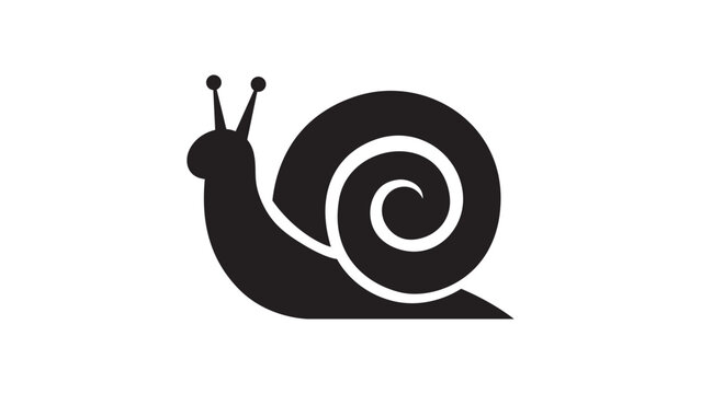 Simple black snail icon design illustration. 