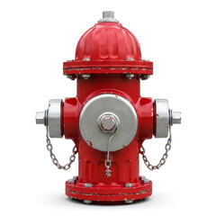 Fototapeta premium Red fire hydrant with chains isolated