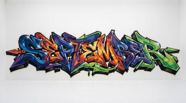 Street Art Graffiti with Bold September Text Concept