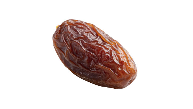 Single sweet dried date fruit isolated on black background close up for Middle Eastern food