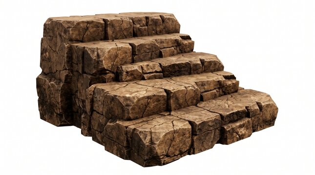 Rustic stone steps carved into a natural rock formation with weathered texture
