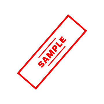 Red Sample Rubber Stamp Isolated on White Background