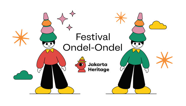 Ondel-Ondel Festival Jakarta Heritage Illustration