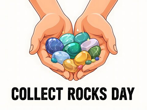 Collect Rocks Day &ndash; Stack of Smooth Colorful Stones
