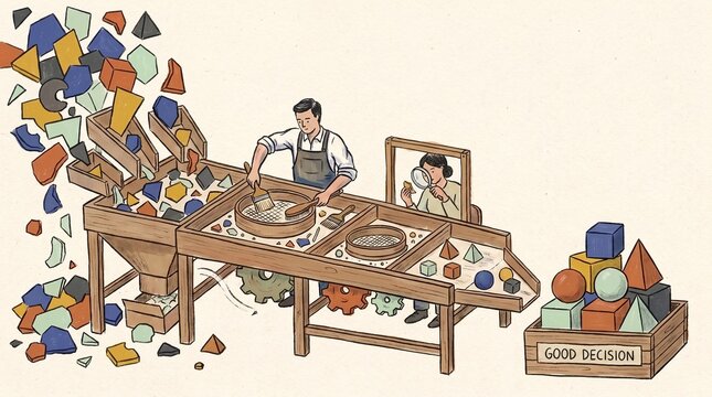 Illustration of Refining and Filtering Chaos into a Good Decision