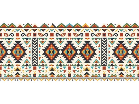 Geometric ethnic pattern border decorative tribal motif