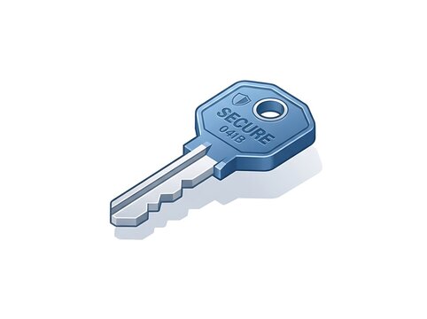 Secure key icon concept for access and safety
