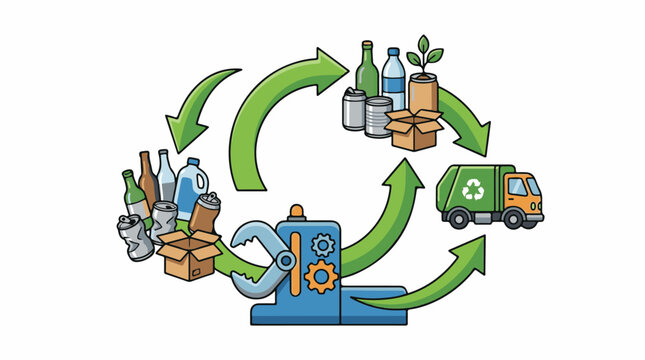 Recycling process trash collection processing and reuse