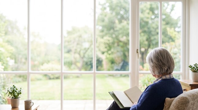 手書きノートを読み返すシニアの学びと充実した趣味生活