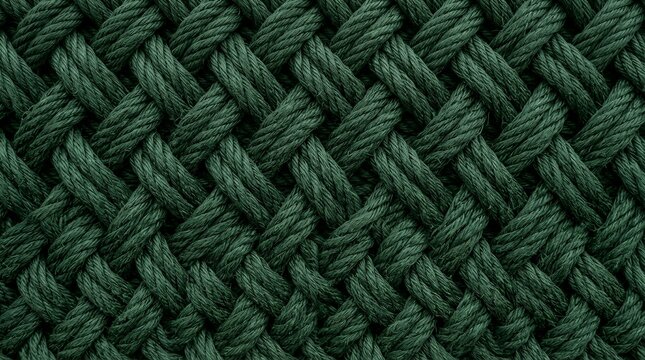Dense green woven rope texture macro detail closeup