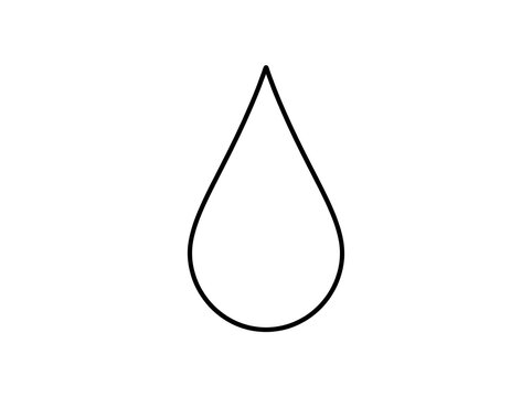 Water drop icon simple line art