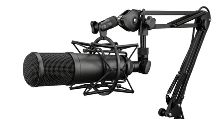 Professional studio microphone with adjustable boom arm and shock mount © Sapphire