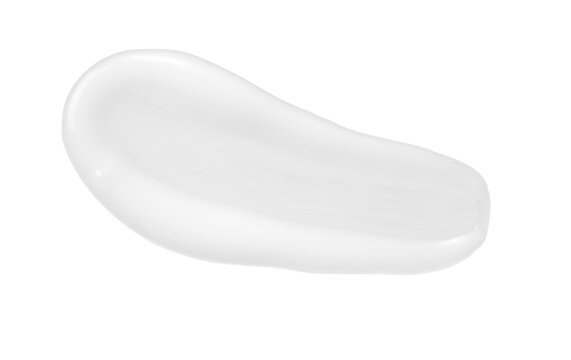 The texture of a white cosmetic cream and a BB cream sample.
