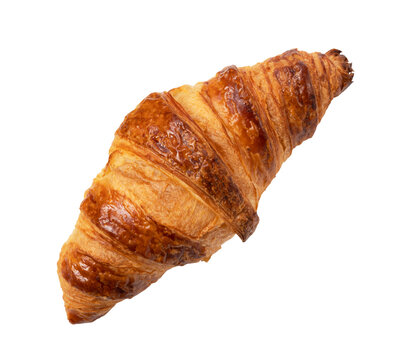 One croissant on a white background