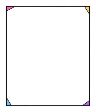 Rectangular border frame with colorful corners