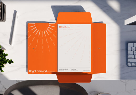 Folder and Letterhead Mockup
