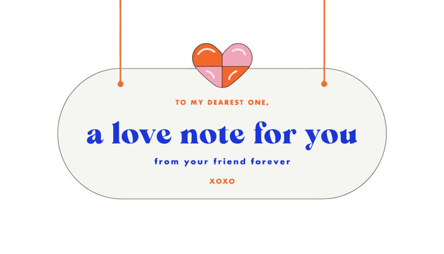 love note card with hearts