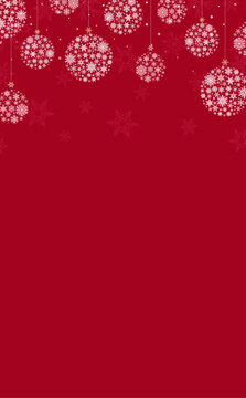 雪の結晶のクリスマスオーナメントの赤色フレーム1_縦