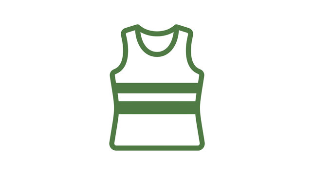 Sleeveless sports jersey outline icon.