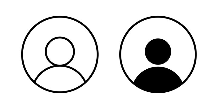 Profile Icon represents user accounts, personal information, identity, contacts, and digital profiles with editable outline and fill vector illustrations.