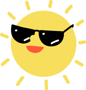 sun with sunglasses